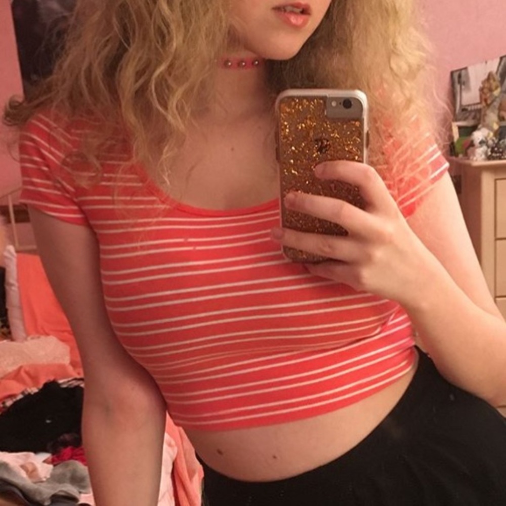Striped Crop Top T Shirt